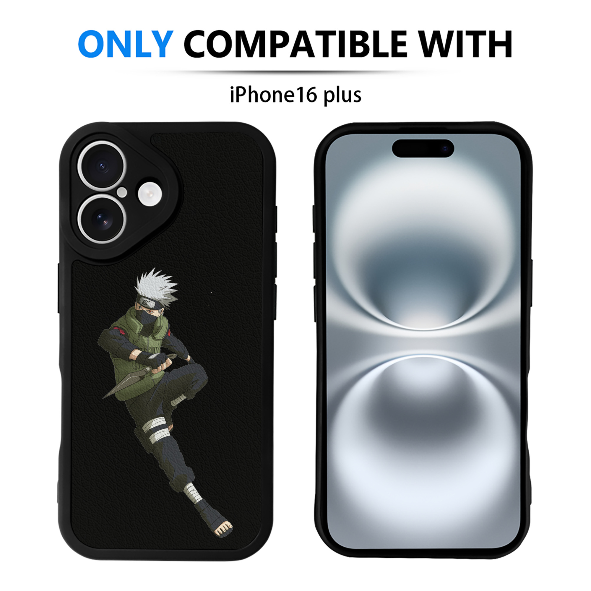 （画像用） NARUTO -ナルト- はたけ カカシ Hatake Kakashi 【iPhone 16シリーズ対応】シリコンスマホケース（レザー調） 材質：シリコン